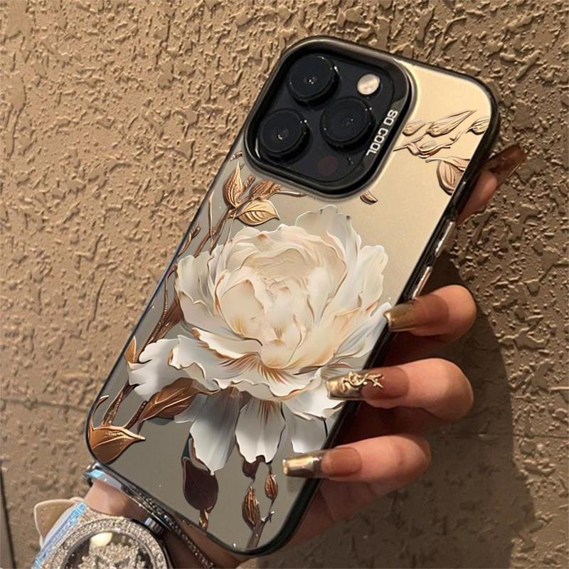 Gold Lotus Flower Electroplate Silver IMD Phone Case For Mi 14 13 12 13T 14T Pro 11 Lite NE Poco F6 X5 X6 M6 Pro 4G Cover