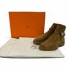 Excellent HERMES short boots veo Kelly buckle sheepskin Brown Mouton Women 36 Used