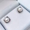 Jewelry earrings for women, pure silver ear studs, pearl earrings, elegant style, gold-colored, high-end accessories