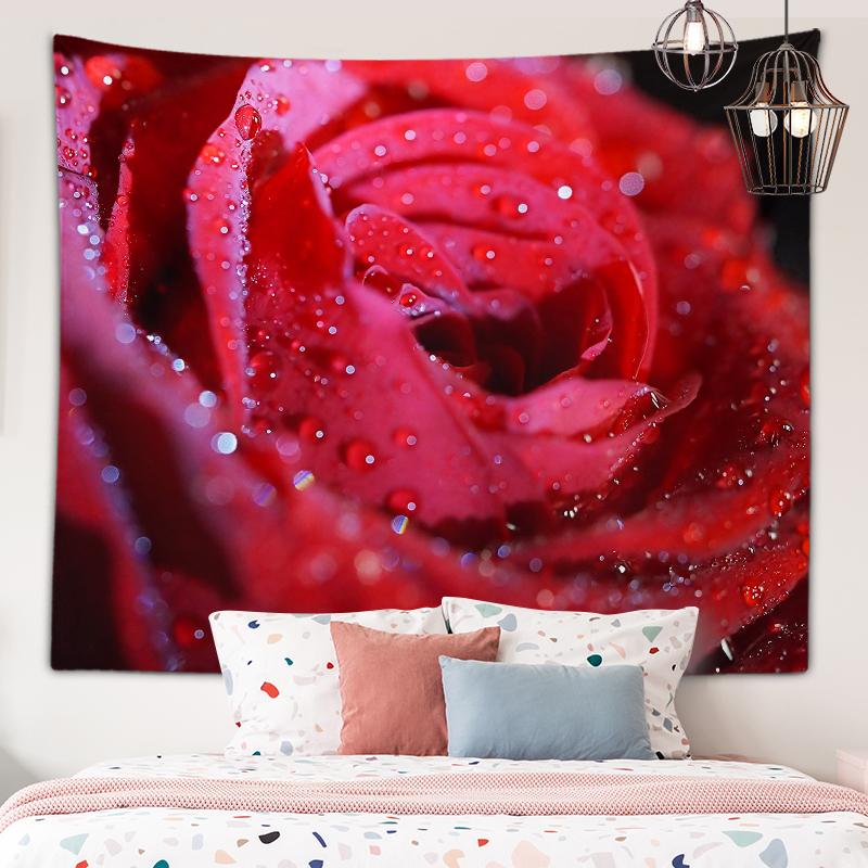 Вишневый цвет, цветок розы, настенный художественный гобелен, фон, Настенный декор, настенный декор для спальни, эстетический домашний декор