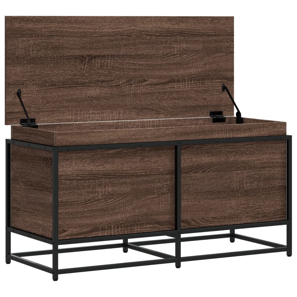Storage Box with Lid Oak Look 100 x 40 x 51.5 cm