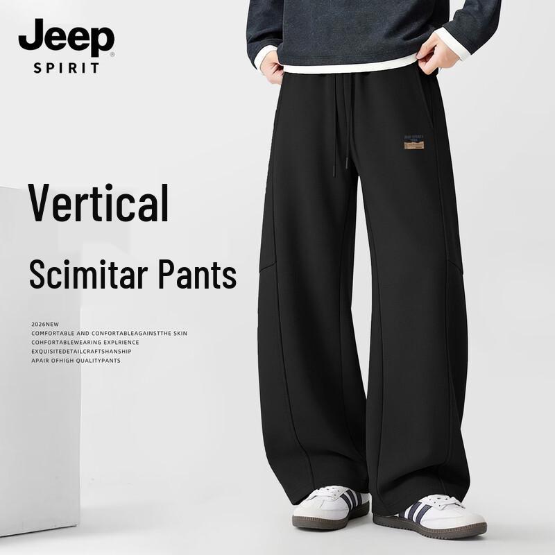 Мужские ретро-брюки JEEP SPIRIT свободного кроя с прямыми штанинами и изогнутым кроем