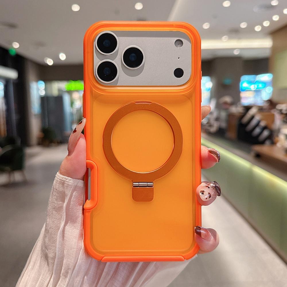 Armor Ring For Magsafe Holder Phone Case For iPhone 17 16 15 14 Pro Max Plus Magnetic Transparent Soft Bumper Shockproof Cover
