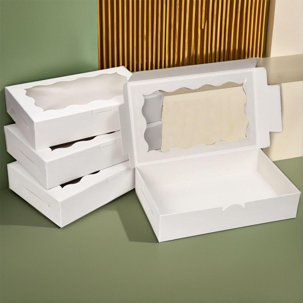 20pcs Gift Box Wirh Clear Window Treat Boxes Cookie Box Kraft Paper Gift Box Container for Dessert Pastry Candy Packaging Wedding Party Birthday