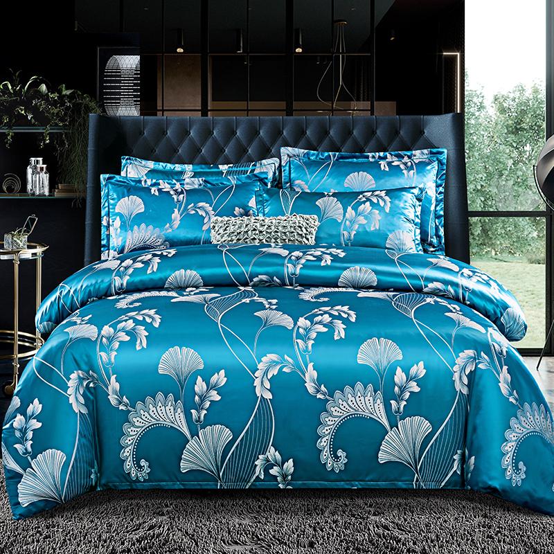 Jacquard Bedding Set Single Double Queen King Size Duvet Cover European Light Luxury Type Skin-Friendly Soft Fabric Quilt Cover