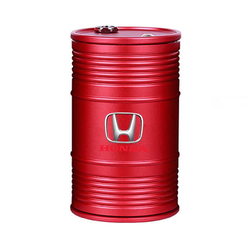 IYXI7 Aluminum Alloy Car Home Ashtray Oil Drum Shape Smoke Ash Holder For Honda Fit Civic Accord 7 8 9 10 Pilot City Jazz CRV HRV