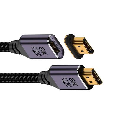 Xiwai Магнитный 8K HDMI Папа-папа Видео Алюминиевый корпус для ноутбуков и HDTV 2.1 Тип-A Кабель, 6,6 фута, Плетеный,