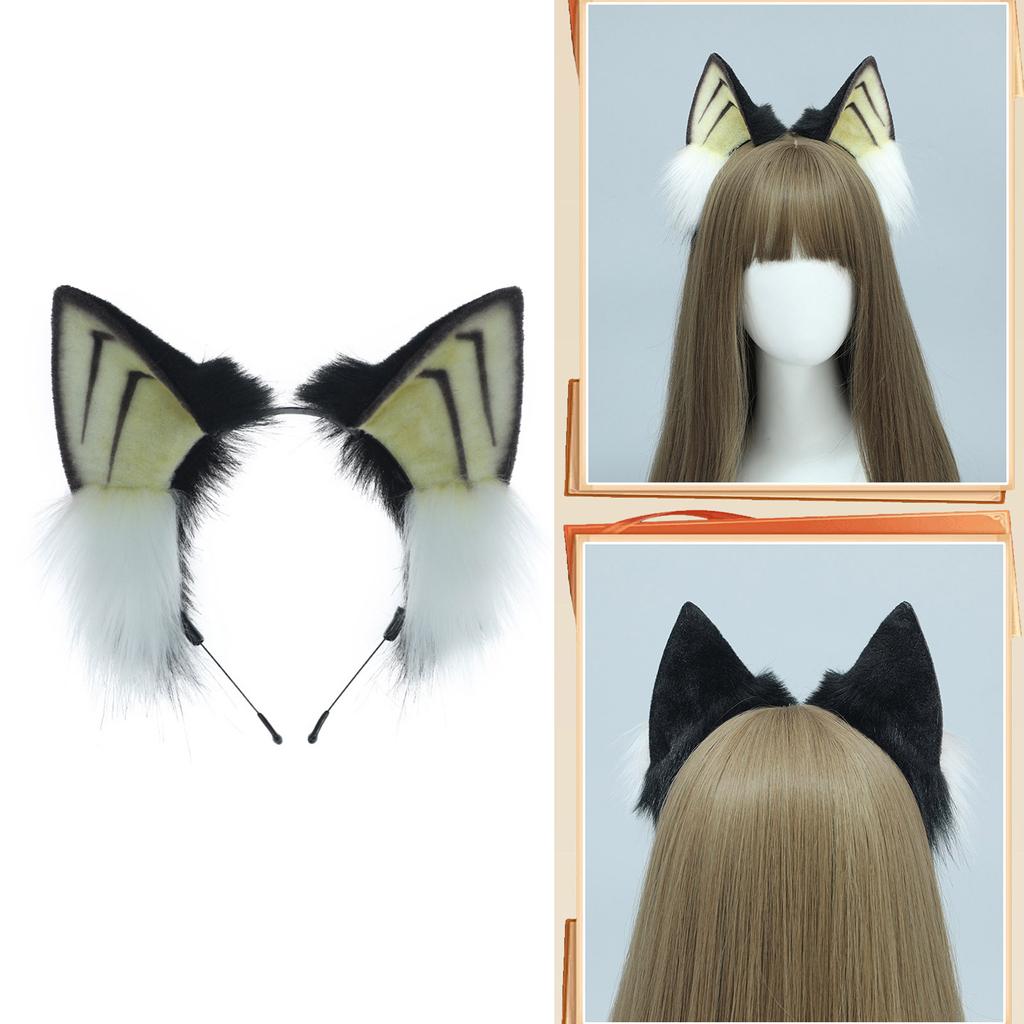 Lolita Maid Hairhoop Cat Ear Hairband Bendable Ear Headband Goth Costume Hairhoop Female Theme Party Subculture Headwear