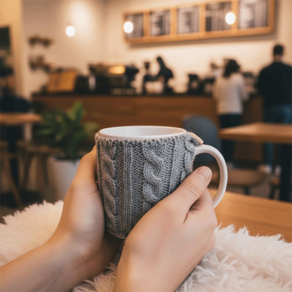4PCS/SET Warm Knitted Coffee Mug Cover Heat-proof Coffee Cup Cover Milk Tea Cups