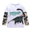 Baby Boys Fall Camouflage Dinosaur Print Long Sleeve Bottoming Shirt Kid Pullover Tops