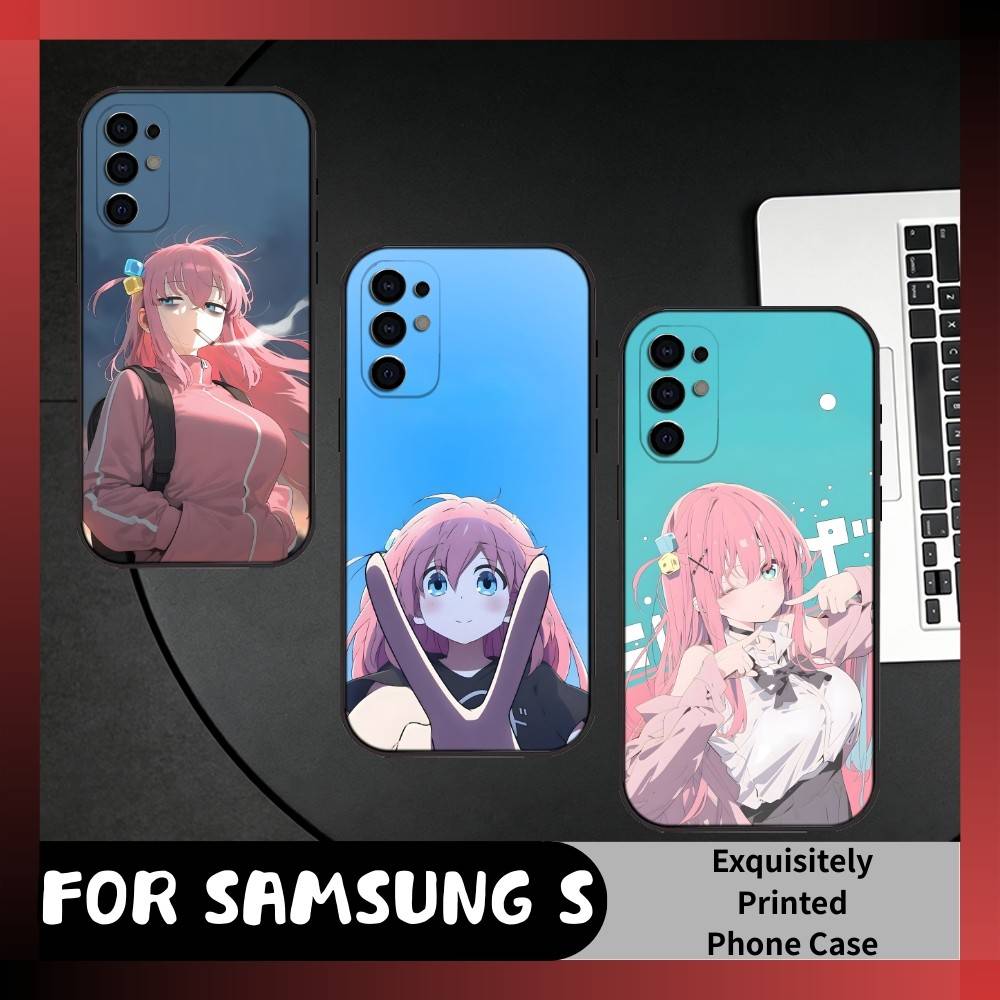 B-t-R Аниме Бокки Х-Хитори Гото Чехол для телефона для Samsung S25, S24, S21, S22, S23, S20, Ultra, S26, Plus, Fe, Note, 5G Черный чехол