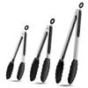Premium Stainless Steel Locking Kitchen Tongs with Silicon Tips, Set of 3