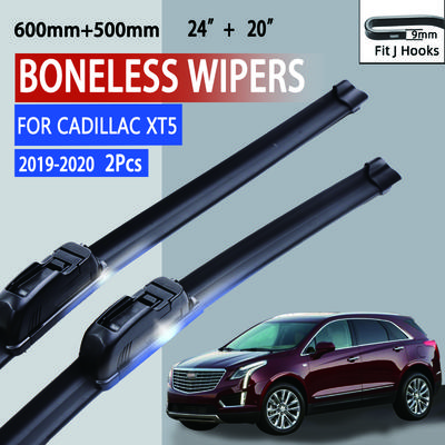 Для Cadillac XT5 2019-2020 Автомобильные стеклоочистители U-образные Мягкая резина Бескаркасные Бескорпусные Автомобильные дворники 24"+20"