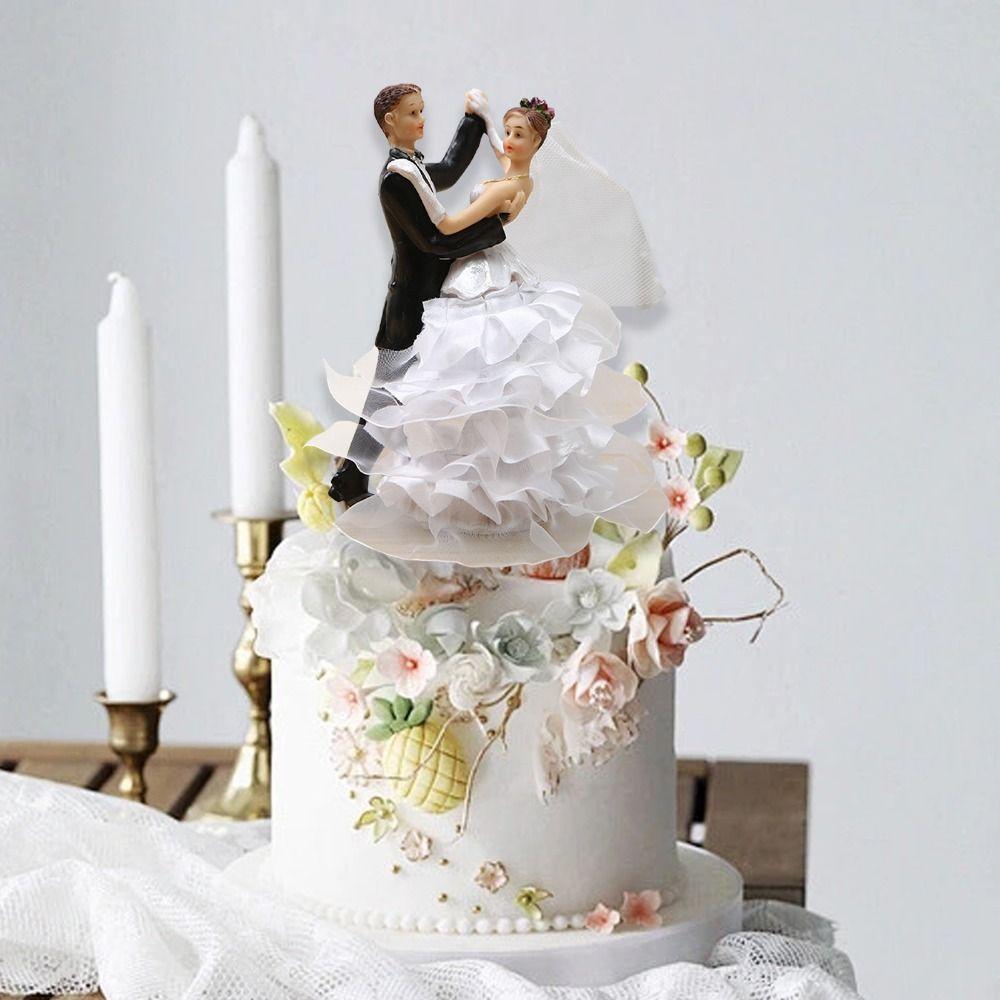 Юбилейная вечеринка Полимерная глина Свадебные фигурки на торт Танцующие фигурки Фигурки пары Женщины