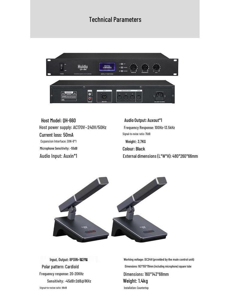 Проводной настольный микрофон для конференций HuiDu QH-660