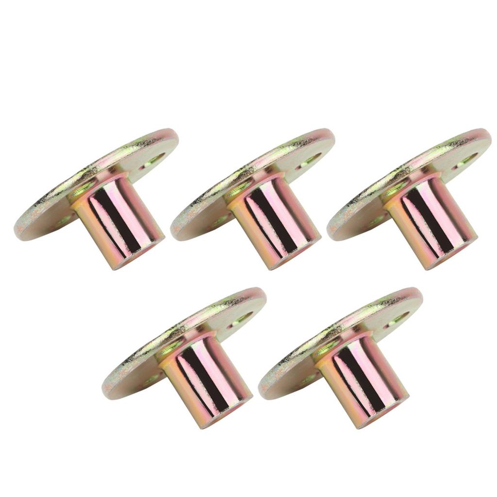 5 Pcs T Nut Flange 3 Hole Galvanized Iron Furniture Fixing Tee Round Base NutM8