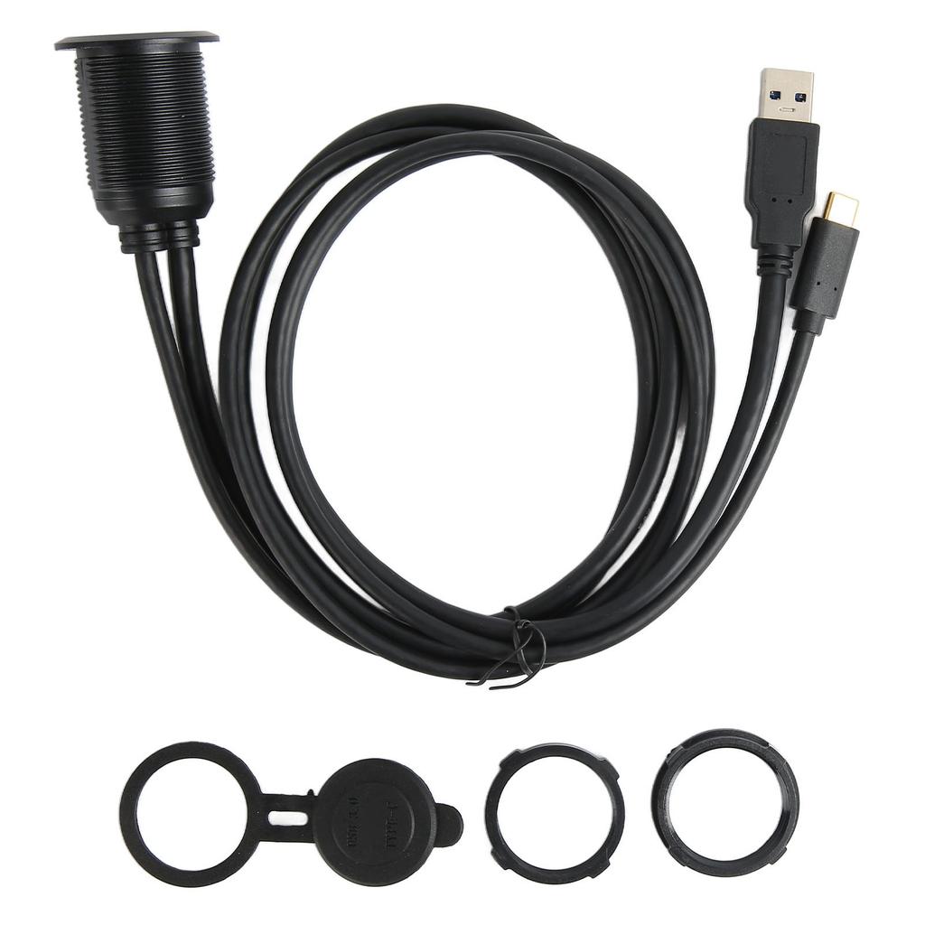 Type C 3.1 To USB 3.0 Flush Mount Cable with LED Indicators Data Transfer Plug and Play Waterproof