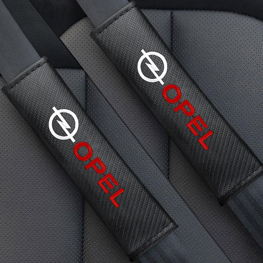 1/2Pcs Car Logo Seat Belt Protector Cover Safety Strap Shoulder Guard Pad For Opel OPC Astra Vectra Corsa Zafira Insignia Mokka RL3