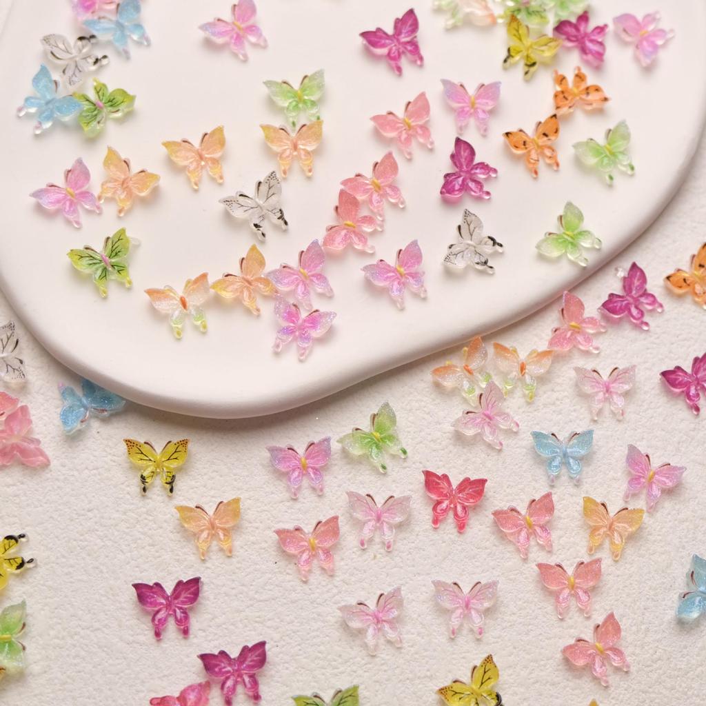 3D светящиеся бабочки для дизайна ногтей и чехол для телефона, аксессуары своими руками