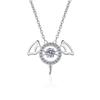 Sterling Bat Pendant Necklace Women Dainty Moissanite Cross Chain Choker Minimalist Fashion Jewelry