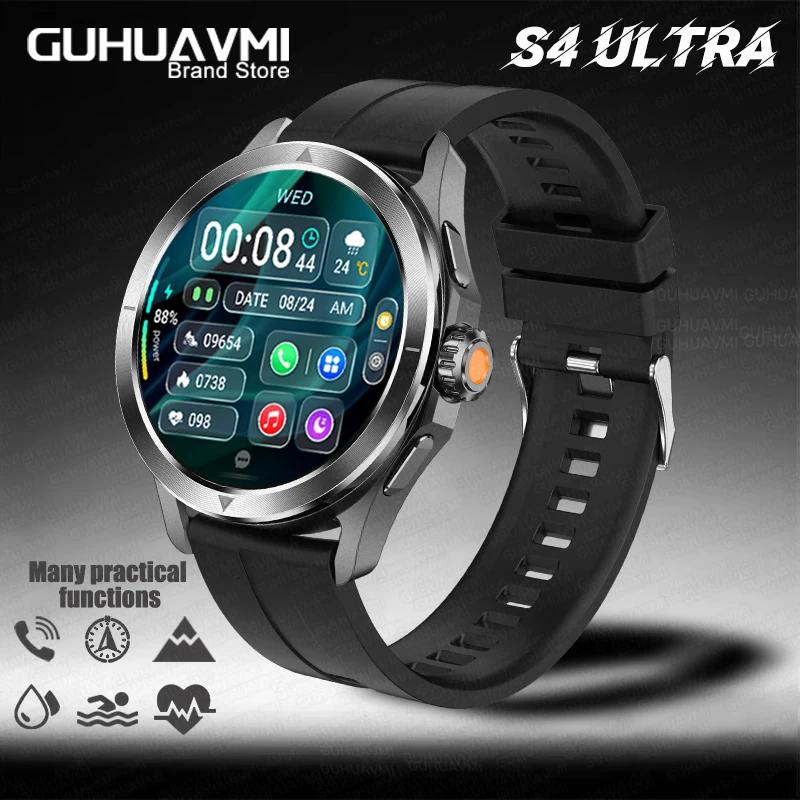 Новые умные часы S4 Ultra для мужчин, AMOLED, для активного отдыха и спорта, GPS, компас, пульсометр, водонепроницаемые, NFC, Bluetooth-звонки, смарт-часы