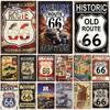 Vintage Historic Old Rout66 Tin Sign Metal Poster Wall Decor For Bar Restaurants Garage Workshop Cafe Club Plaque Man Cave Wall