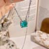 925 Sterling Silver Millennium Rose Cut Paraiba Necklace Ladies Romantic Fashion Light Luxury Collarbone ChainGood product