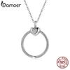 BAMOER, комплект ювелирных изделий из стерлингового серебра 925 пробы, базовая цепочка, ожерелье, подвеска в форме сердца для женщин, модное изготовление ювелирных изделий
