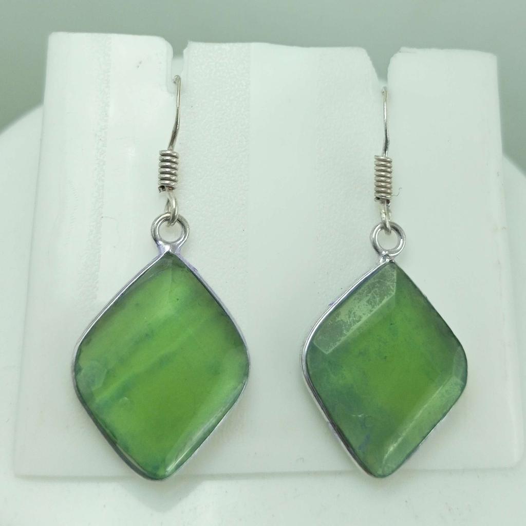 Зеленый топаз драгоценный камень стерлингового серебра 925 пробы крючок женские серьги ювелирные изделия WHE-E43