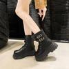 2025 New Small Height-increasing Short Boots High-end Platform Martin Boots Women's Thick Heel British Punk Locomotive Boots