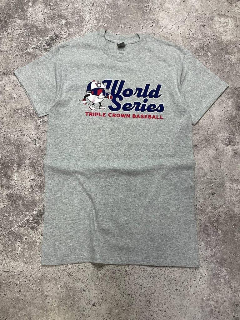Vintage Triple Crown Baseball World Series T-Shirt and kids shirt Gray S 90s Style Cartoon