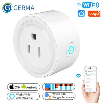 Germa Us 10a умная розетка Wi-Fi, вилка питания, мобильное приложение Tuya, дистанционное управление, работает с Alexa Google Home для умной жизни
