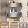 1-2PCS Bathroom Corner Shelf with Hook Towel Bar No Drill Space Aluminum Shower Storage Rack Bathroom Organizer