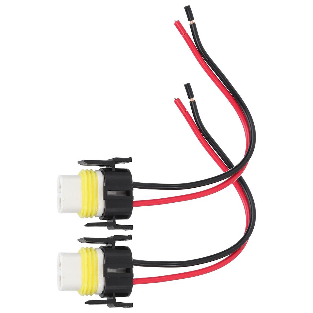 2Pcs H11 Ceramic Female Socket 2 Pin 2 Hole Wiring Harness Connector Replacement 1mm 1224V