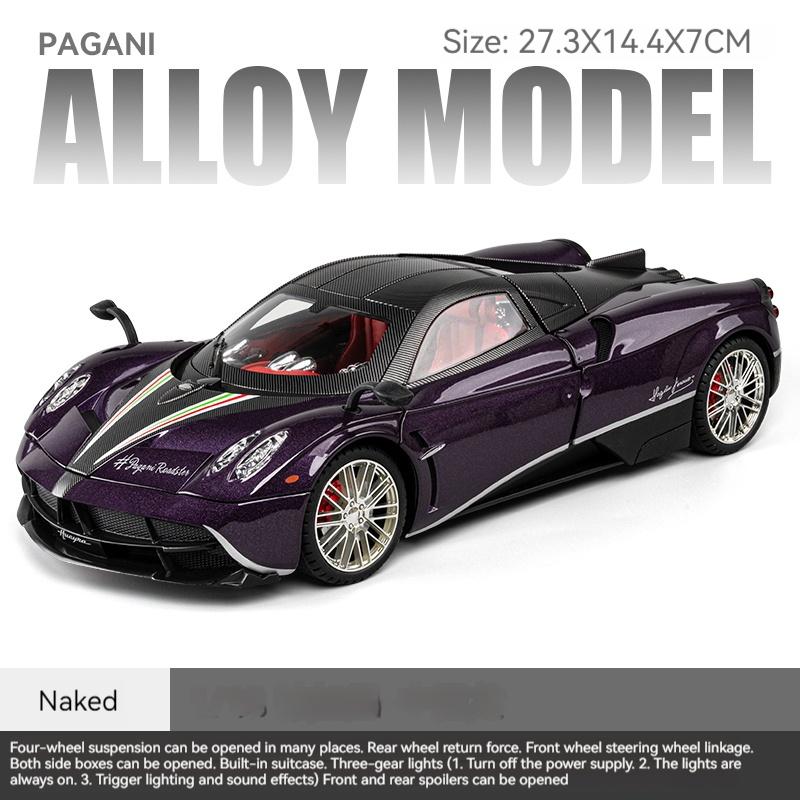 1/18 Pagani Alloy Sports Car Model Diecast Metal Racing Car Model Simulation Sound and Light Pull Back Children's Toy Boys Collection Decorations Gift