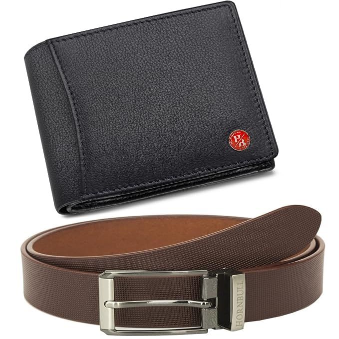 Подарочная корзина для мужчин | Черный кошелек и коричневый ремень, мужской подарочный набор | Кожаные кошельки для мужчин | Мужской кошелек