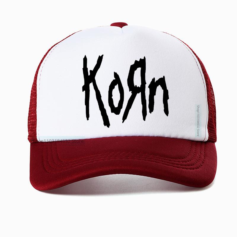 Korn Музыкальный Концерт Рок-группа Мировое турне Бейсболка Унисекс Винтажная Металл Готика Папа Летняя Сетчатая Дышащая Кепка Тракер