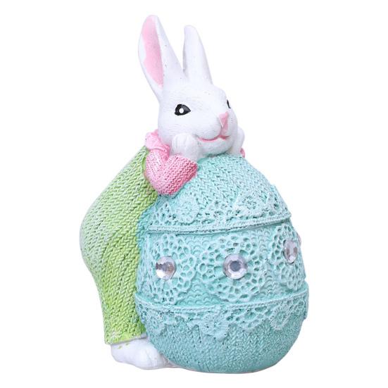 Украшения в виде пасхальных кроликов, милые расписанные вручную фигурки кроликов из смолы, переносные украшения для пасхальных яиц, Пасха