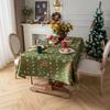 Christmas Woven Jacquard Tablecloth Vintage American Style Holiday Dining Table Cover Home Party Decor