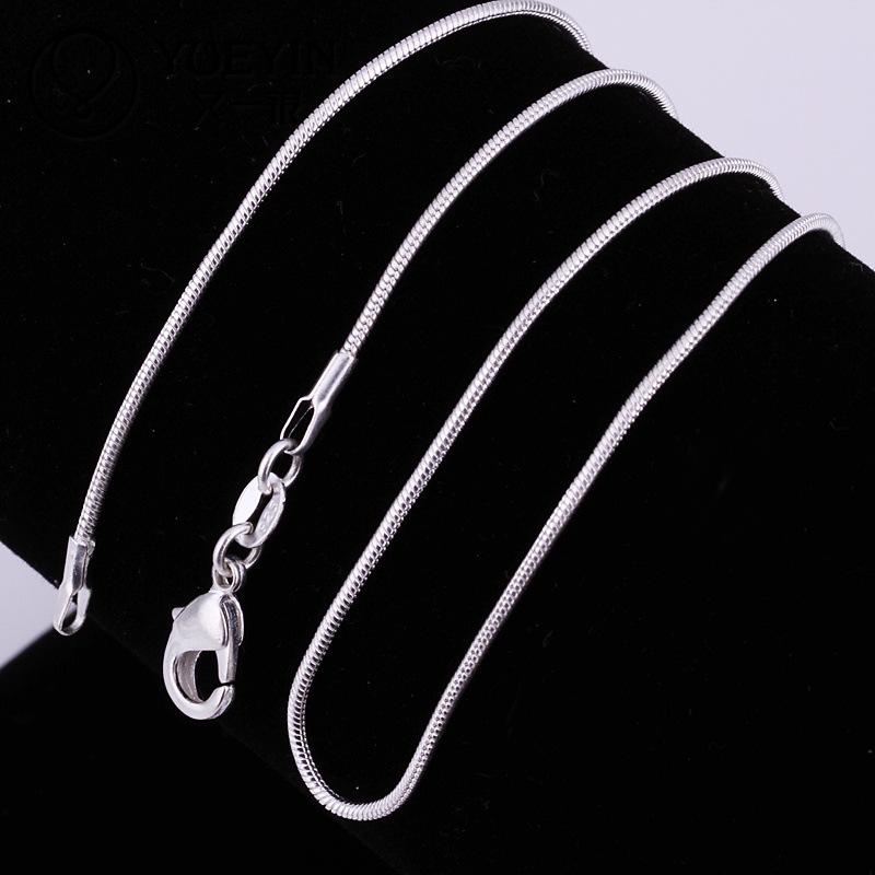 16/18/20/22/24/26/28/30 Inch 1-3mm Snake Chain Necklace For Woman Man Fashion Silver Jewelry Gifts