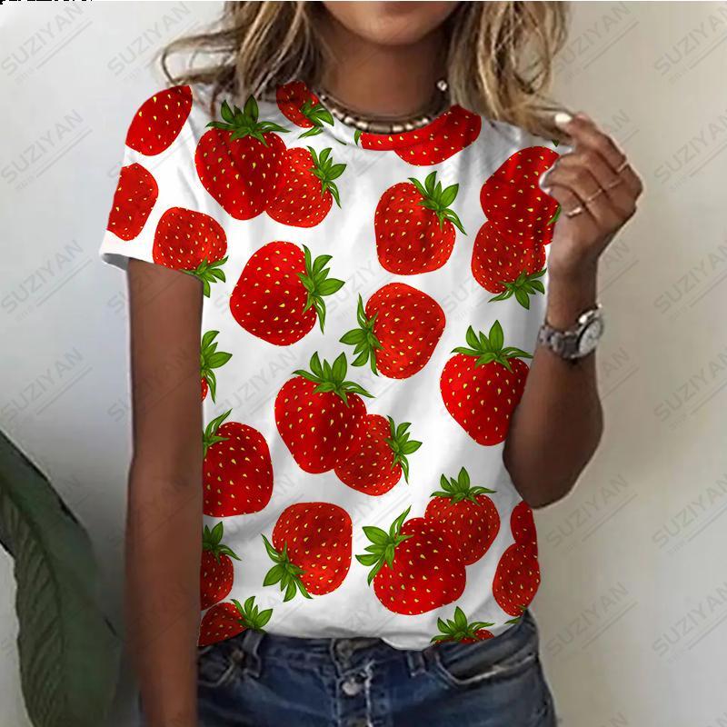 Женская футболка, летняя, новая, с принтом фруктов и апельсина, 3D, с коротким рукавом, женская, с круглым вырезом, пуловеры, повседневные, для мужчин