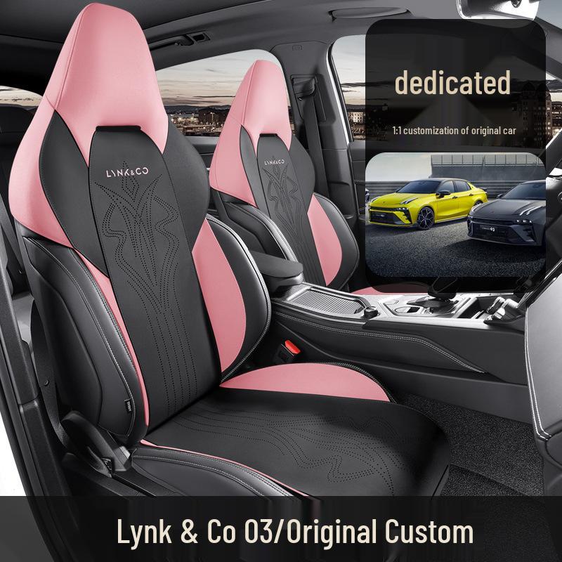 Lynk&Co 03 Suede Saddle Pad: Half-Wrapped Car Seat Cushion Cover