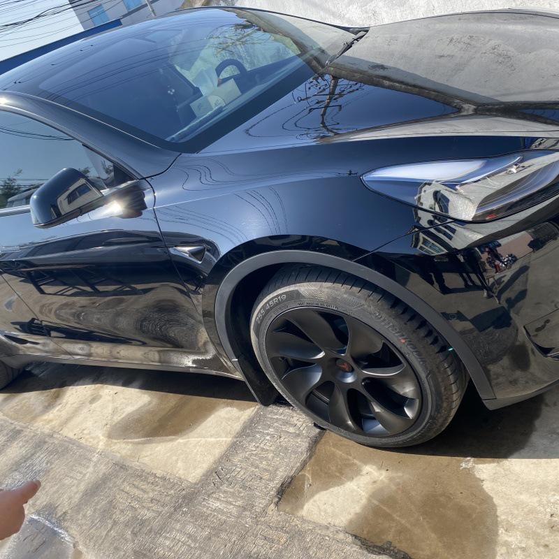 Tesla Model Y 19" Wheel Hub Decorative Protective Cover - Cyclone Turbine Design.