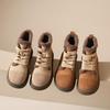 2024 New Winter Plush Cotton Shoes Women's Flat Bottom Short Barrel Round Head Lace Up Women's Boots