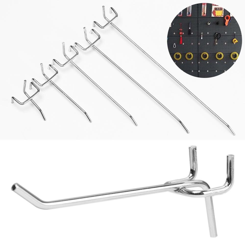 5Pcs Metal Mesh Holder Perforated Panel Storage Racks Retail Shop Peg Display Hooks Goods Shelf