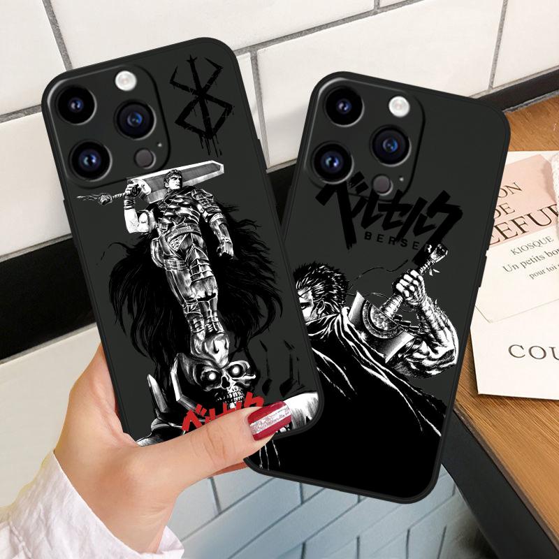 Berserk Comics Anime For Apple iPhone 15 14 13 12 Mini 11 XS XR X 8 7 Pro Max Plus Soft Silicone Black Phone Case