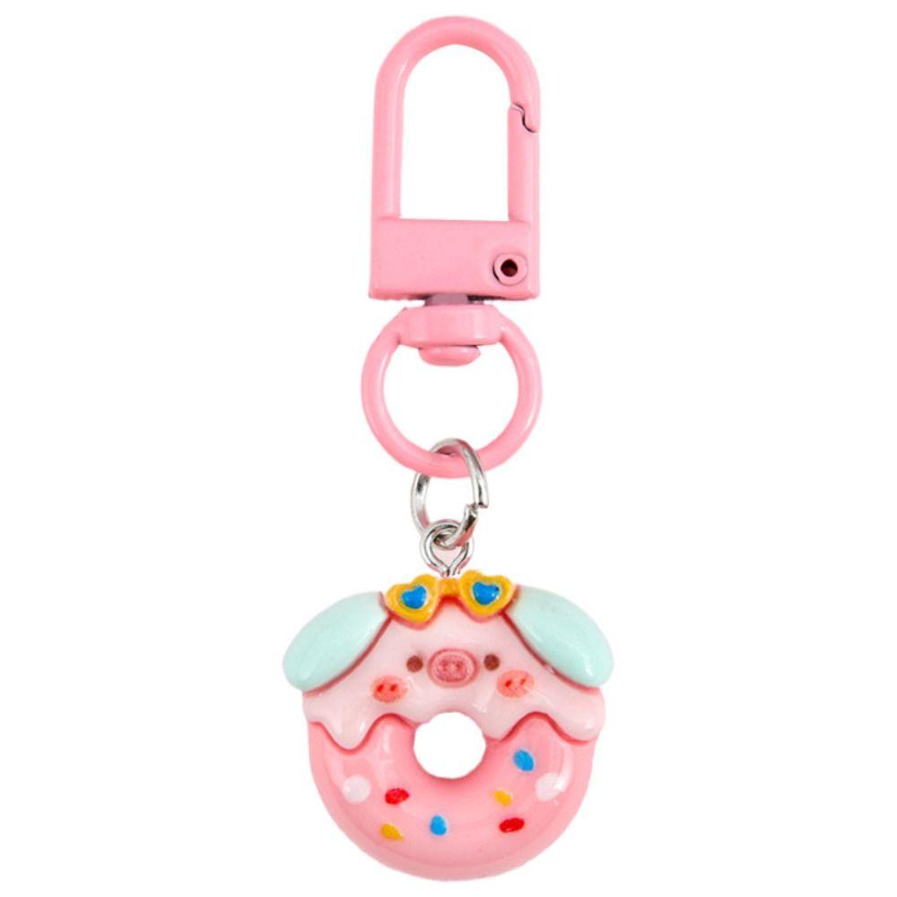 Cute Patterns Pig Key Ring Resin Pig Car Key Hanger Exquisite Cartoon Doll Pendant Gift