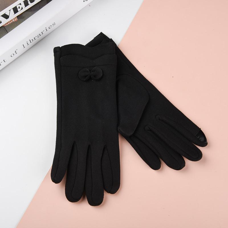 Новые женские перчатки с сенсорным экраном из кроличьего меха: Велоспорт и вождение в корейском стиле, милая флисовая подкладка для холодной погоды