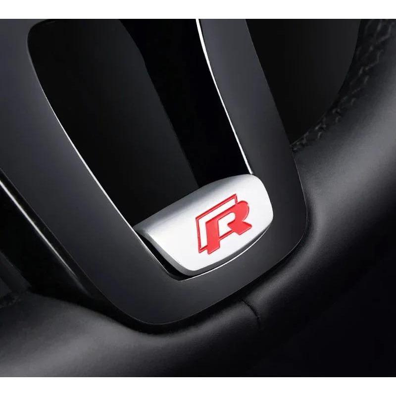 3D алюминиевый сплав Rline эмблема значок рулевого колеса автомобиля логотип наклейка аксессуары для GTI Polo Golf Passat Scirocco Jetta Beetle