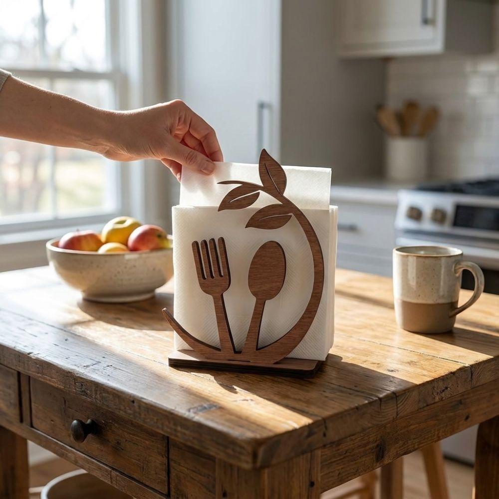 Hollow Out Paper Towel Rack Farmhouse Style Napkin Stand Vertical Tissue Dispenser  Party Use